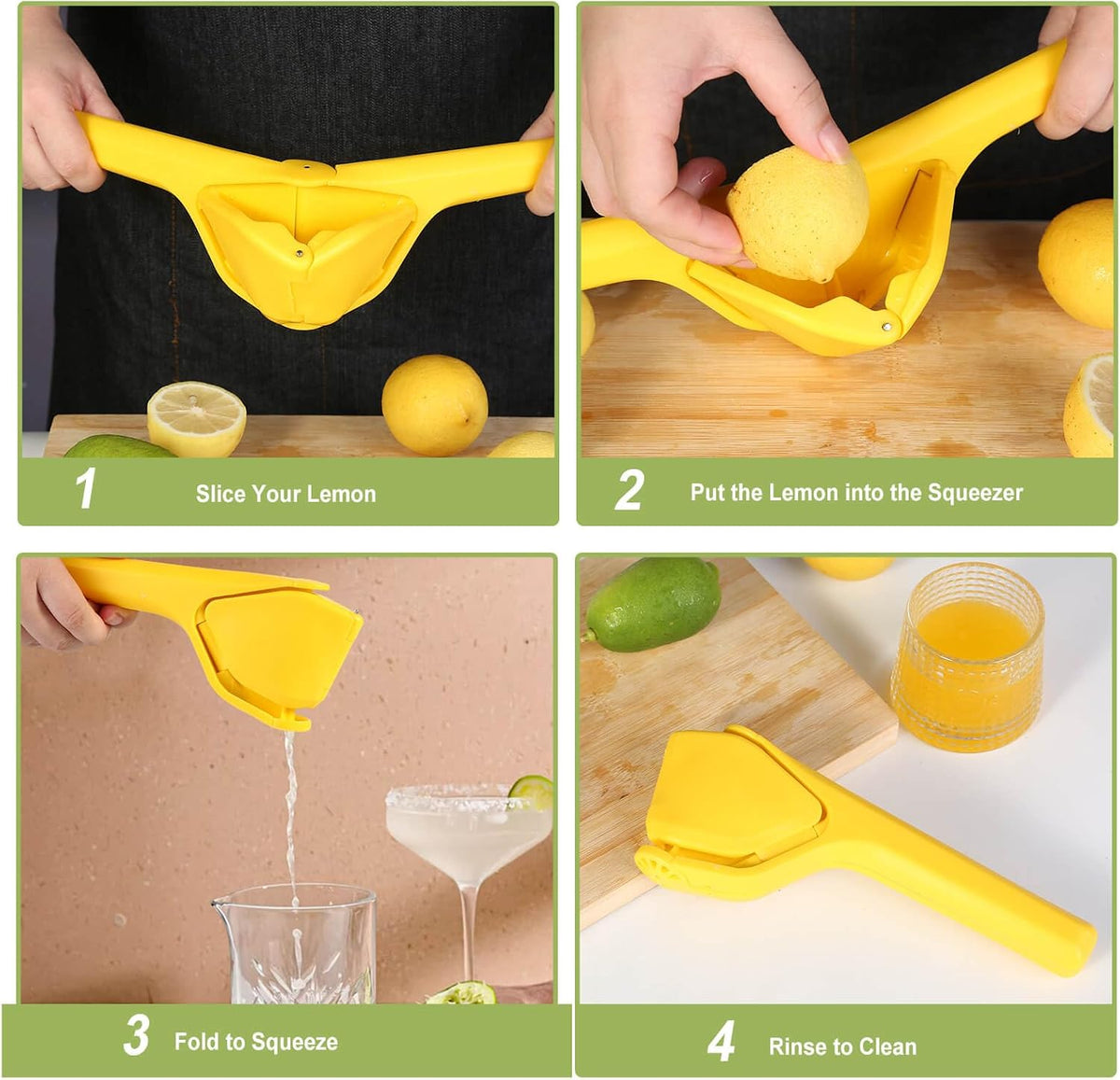 Lemon Squeezer, Effortless Manual Flat Lime Juicer Hand Press