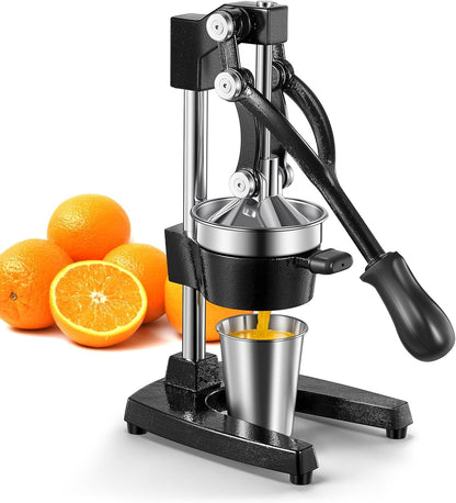 QCen Manual Citrus Juicer Cast Iron Heavy Duty Orange Press