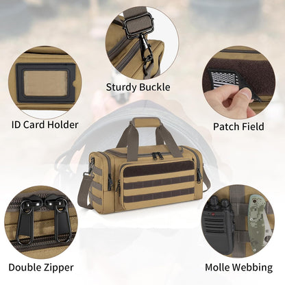 Tactical Pistol Range Bag, Gun Range Bag for Handguns, Shooting Duffle Range Pistol Bag with 6X Magazine Slots, Extra Pockets for Ammo and Essentials