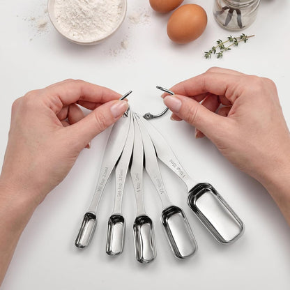 FANGSUN Stainless Steel Measuring Spoons, Narrow Design
