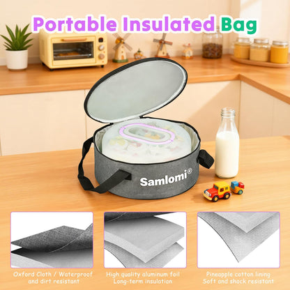 Cake Carrier with Lid and Handle, Bpa-Free Cake Holder with Lid for 10 Inch Round Cake Carrier with 10 pcs Round Golden Cake Boards and Portable Insulated Bag & Two Boxes of Cupcake Paper Liners