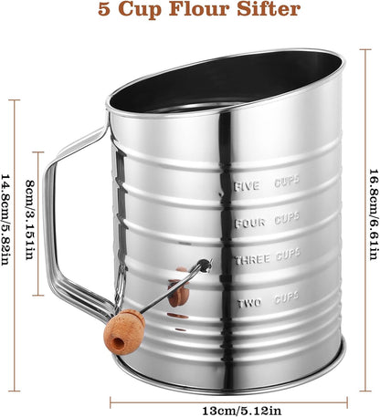 Electric Flour Sifter, 4 Cup Battery Operated Handheld Sifter for Baking