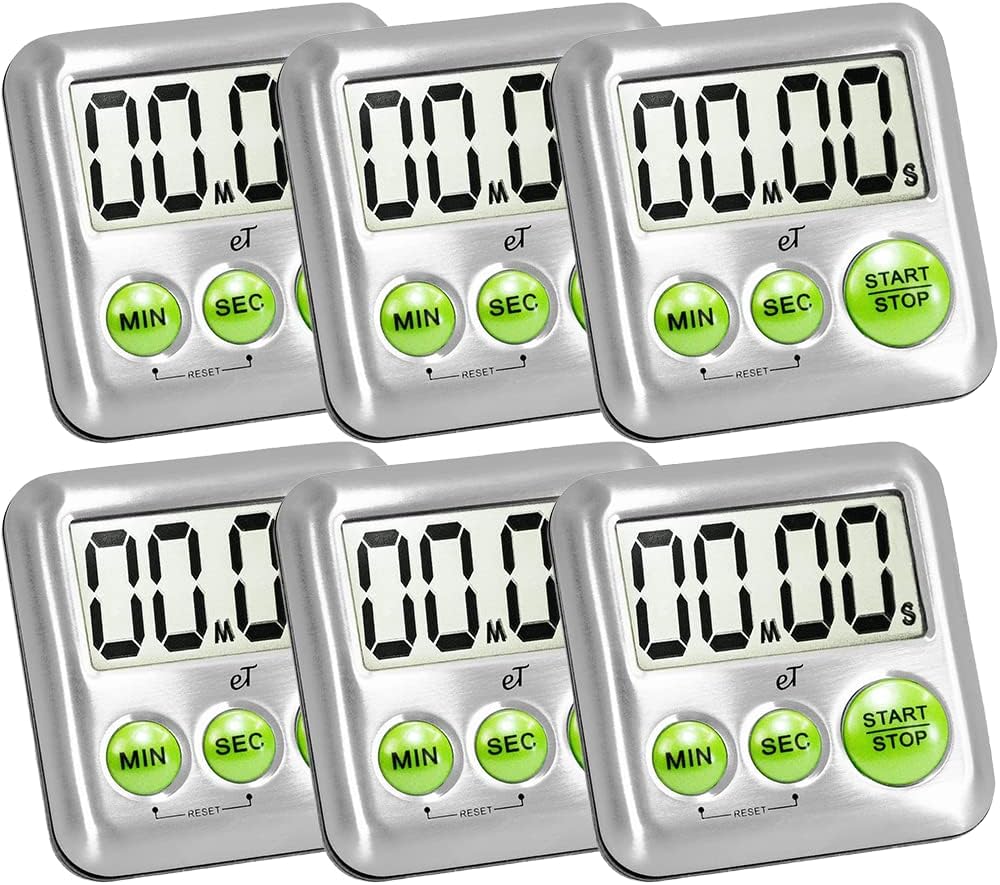 Elegant Digital Kitchen Timer Stainless Steel - Loud Alarm Model eT24 Plum