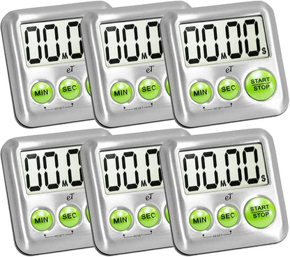 Elegant Digital Kitchen Timer Stainless Steel - Loud Alarm Model eT24 Plum