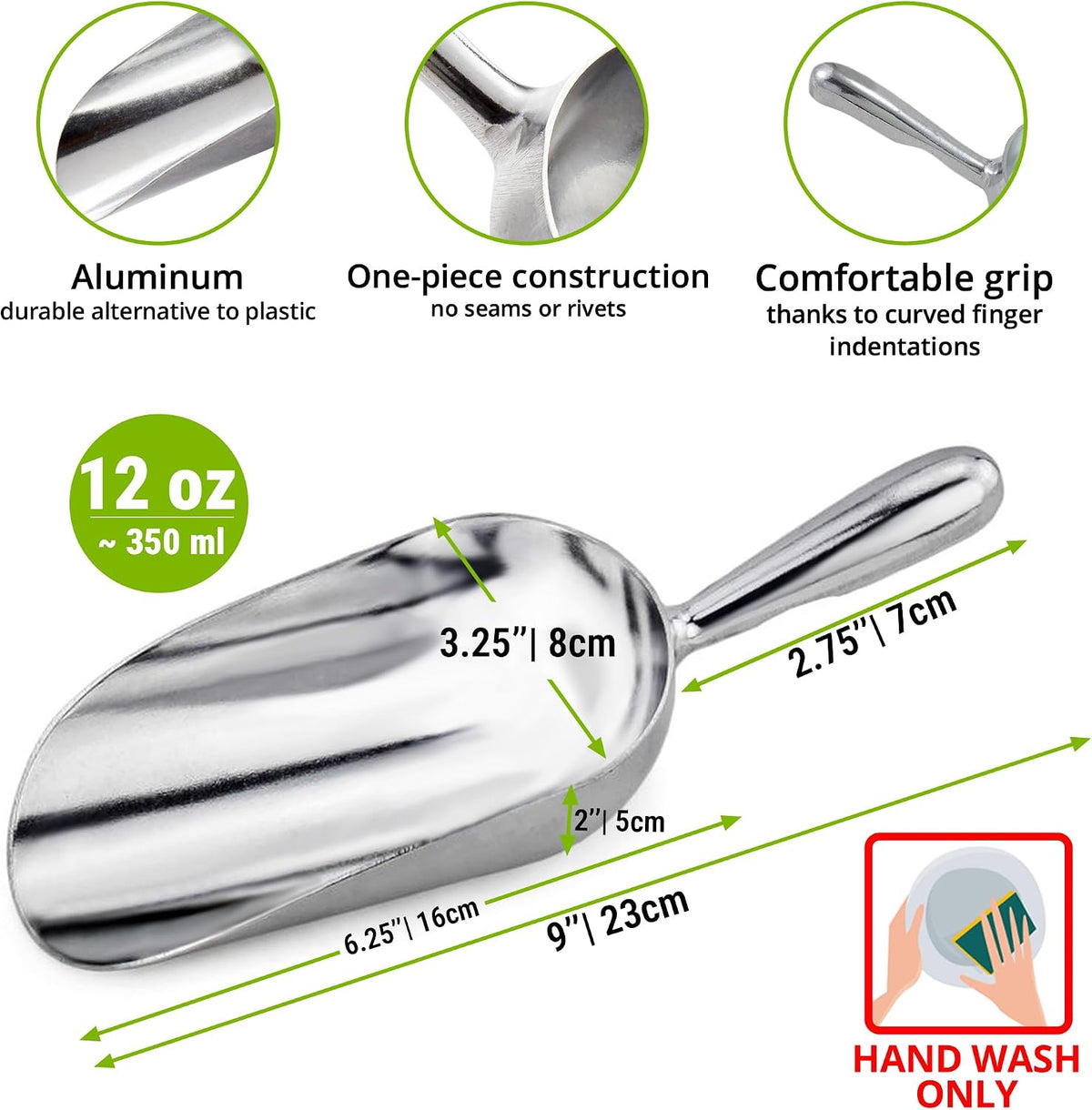 CUSINIUM 24 oz Aluminum Ice Scoop with Holder
