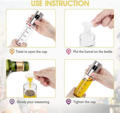 100ml Oil Sprayer for Cooking, Mini Kitchen Olive Oil and Vineger Mister for Salad, Baking, Airfryer, Grilling, BBQ (Funnel, Basting Brush and Cleaning Brush Included.)