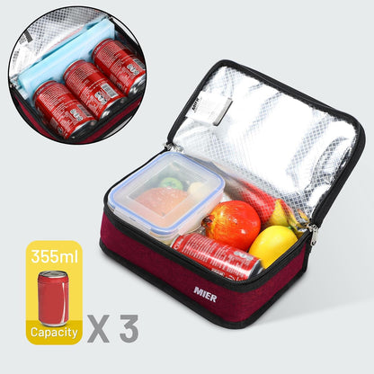 MIER Small Lunch Bag for Kids & Adults Compact Insulated Lunch Box Portable Thermal Mini Cooler for Work School Travel, Bluesteel