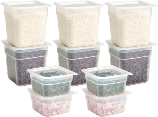 Cambro Food Storage Containers with Lids - Translucent (Microwave Safe and BPA-Free) - 16 and 32 oz (ounce) Food Storage Container - (20 Piece Set)