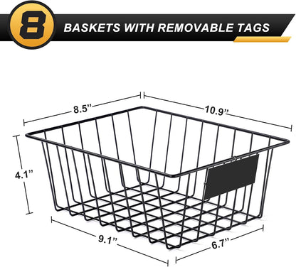 6 Pack Wire Baskets for Pantry Organization and Storage, Kitchen Organizer, 2 XXLarge & 2 XLarge & 2 Large