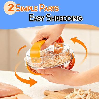 NonSlip Chicken Shredder Tool Twist, Clear Meat Shredder