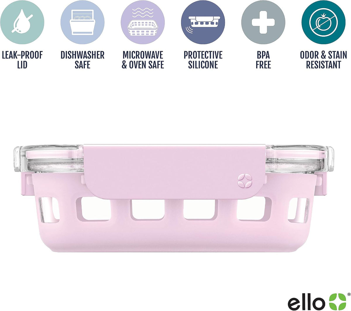 Ello DuraGlass Rounds Glass Food Storage Containers - Meal Prep Bowls with Silicone Sleeve and Airtight Lids, 3 Cup, Gray