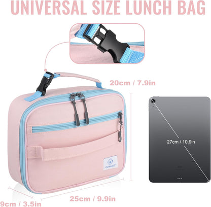 Genteen Lunch Box Kids, Insulated Lunch Bag Kids Boys Girls Back to School, Soft Lunch Box for Men Reusable Lunchbox for Office,Outdoor,School (Black)