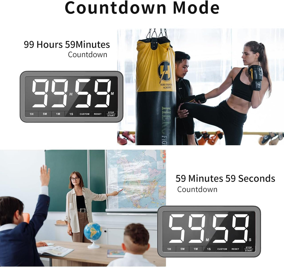 VOCOO Large 7.8" Digital Timer, Magnetic LED Timer for Kitchen & Classroom