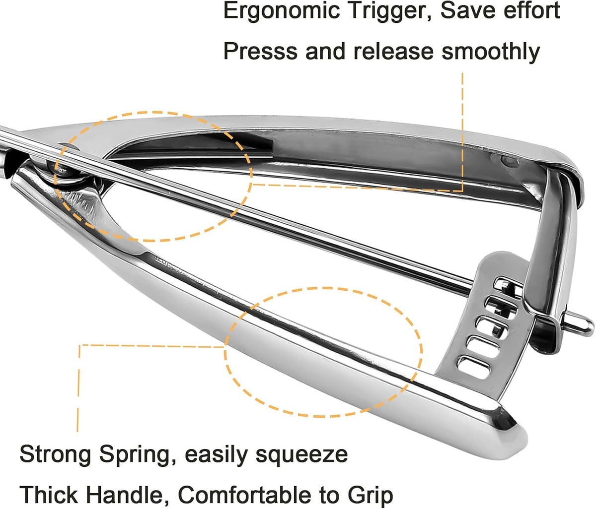 Saebye 4 oz Scoop, Large Ice Cream Scoop with Trigger, #8 Cookie Scoop,