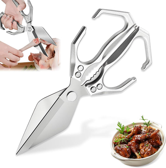 Multifunctional Heavy-Duty Kitchen Shears,oultry Scissors,Stainless Steel Heavy Duty Scissors,High-Carbon Steel Culinary Shears for Chicken,Meat, Seafood,Bone Cutting