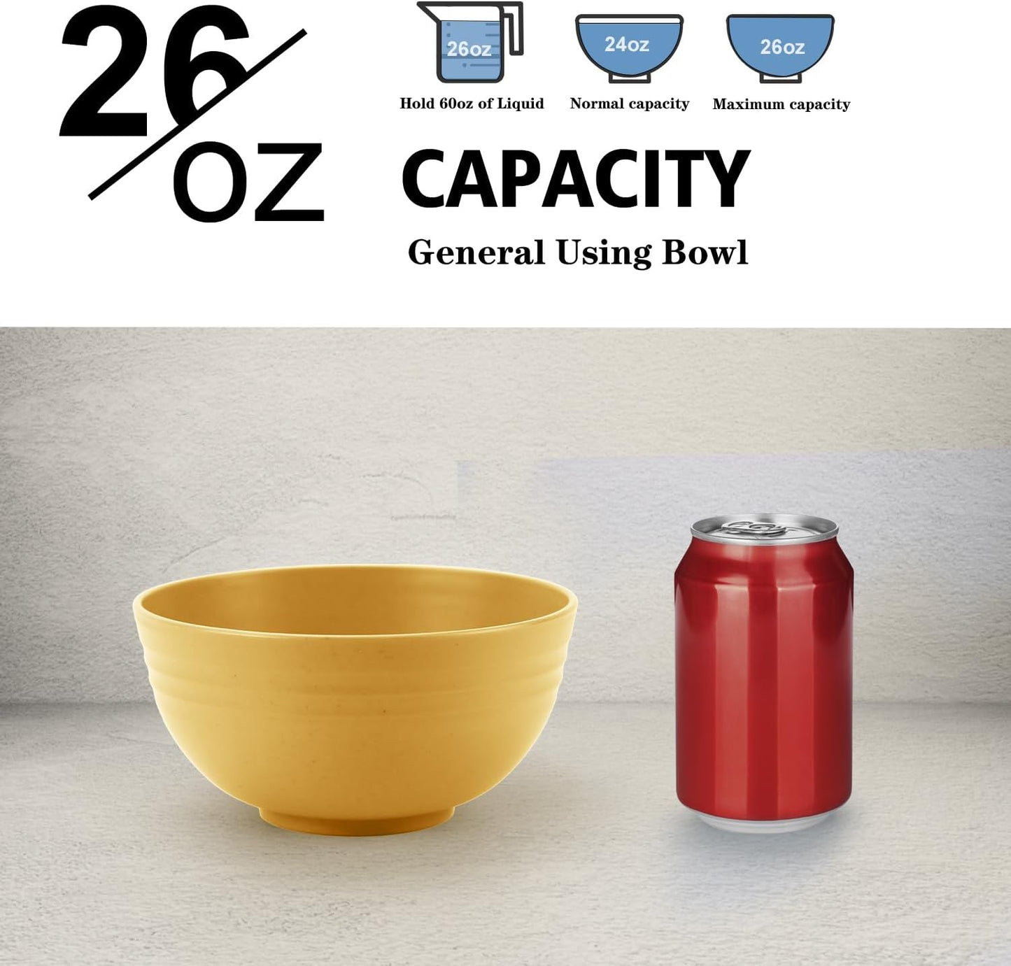 Wheat Straw Bowl Sets,8 PCS Unbreakable Cereal Bowl 26 OZ,Microwave and Dishwasher Safe Bowls,Bowl Sets for Camping and Picnic BPA Free Colorful Salad Bowls for Serving Soup,Oatmeal and Fruit Etc…