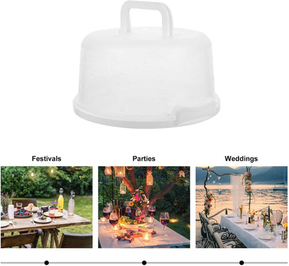 Hemoton Reusable Plastic Cake Box with Lid and Handle 9.84X8.26X5.11 Inch Portable Cake Carrier for Storage and Bread Transport