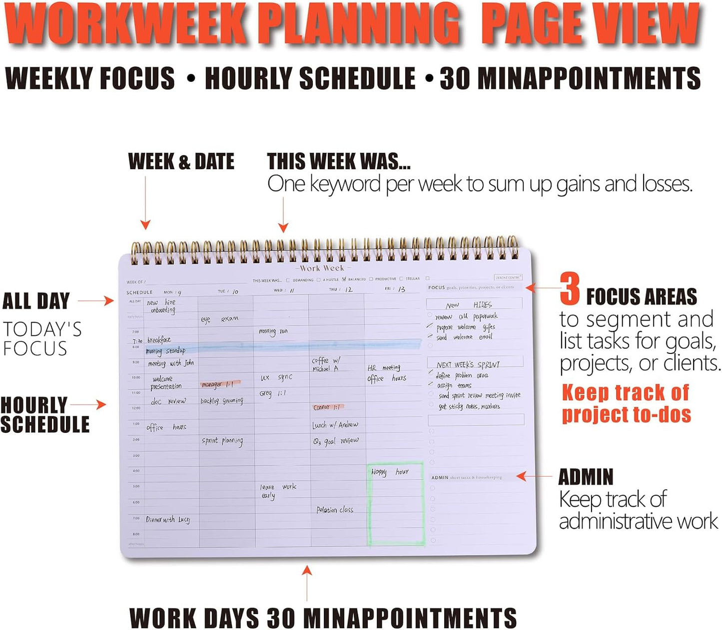 Weekly Meal Planner with Recipes and Grocery List Magnetic Notepad For Fridge - 8.5x11'' Menu Planning Pad With 54 Sheets Tear Off Shopping List For Family Dinner Menu and Meal Prep Planning
