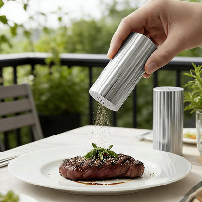 Lily Brown 304 Stainless Steel Condiment Holder with Ergonomic Grips Perfect for Meal Preparation and Grilling Rustproof Stainless Steel Shaker