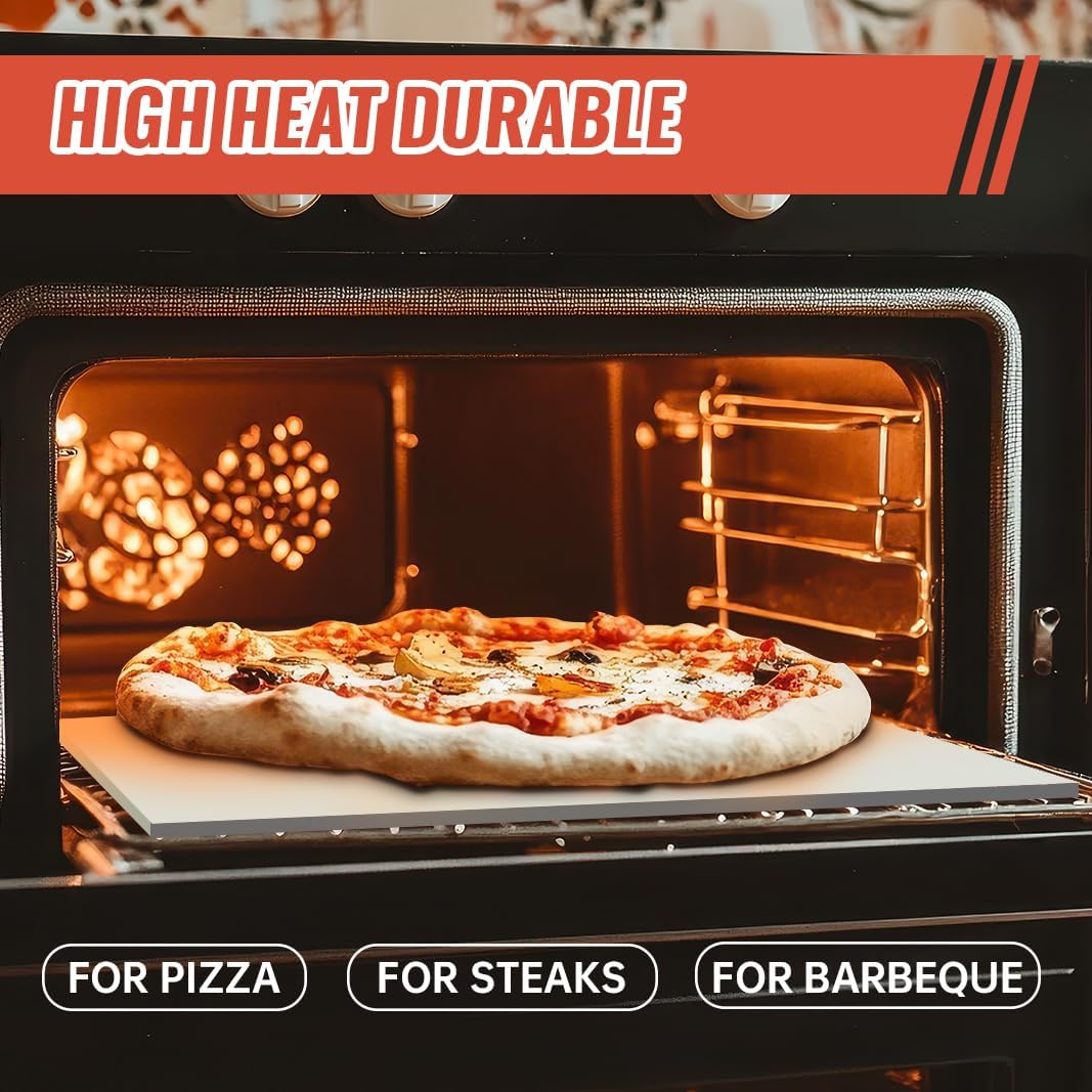 Extra Large 24 x 17 3/4 Inch Rectangular Pizza Stone for Oven and Grill