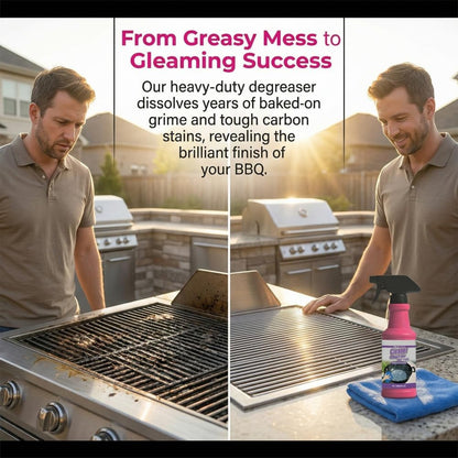 4 Fl oz Fast-Acting Heavy-Duty Grill Degreaser Spray, Professional BBQ Cleaner for Grates and Smoker, Advanced Grease Dissolver and Stain Remover for Outdoor Cooking Equipment(1)