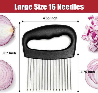 Extra-Large Onion Slicer – 304 Steel 16-Needle Cutter for Kitchen
