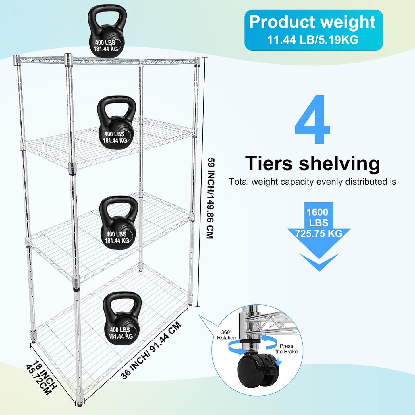 Whitmor 2-Wire Shelving Unit, Metal Storage Shelves, Stacking Shelf with Basket, Easy Assembly Home Organizer for Pantry, Kitchen, Garage, Plant