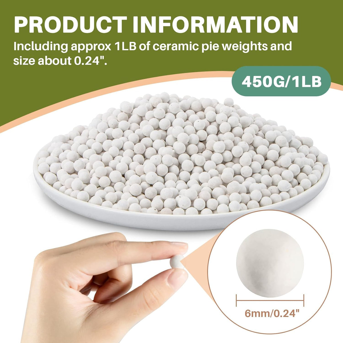 Sukh Pie Weights for Baking 0.92LB - Ceramic Baking Beans for Blind Baking