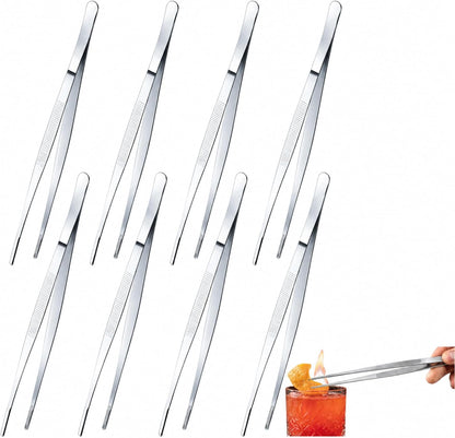 Yaomiao 12 Inch Cooking Tweezers Bar Kitchen Tongs, Silver