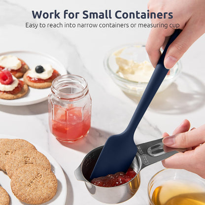 U-Taste Small Mini Silicone Spatula, 9in Rubber Jar Bowl Scraper, Black