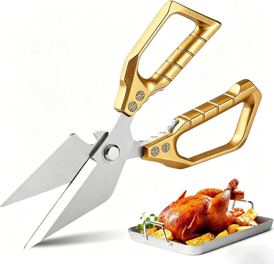 Multifunctional Heavy Duty Kitchen Shears: Kitchen Shears for Cutting Chicken,Kitchen Scissors for Food, Japanese High-Carbon Steel Culinary Poultry Shears, for Chicken,Meat,Fish,Bone Cutting(3.0mm) ﻿
