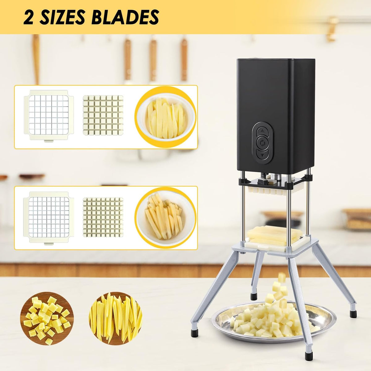 YOTAN Electric French Fry Cutter, French Fry Cutter Stainless Steel