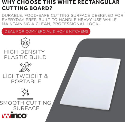 Winco CBWT-1830 Cutting Board, 18-Inch by 30-Inch by 1/2-Inch, White,Medium