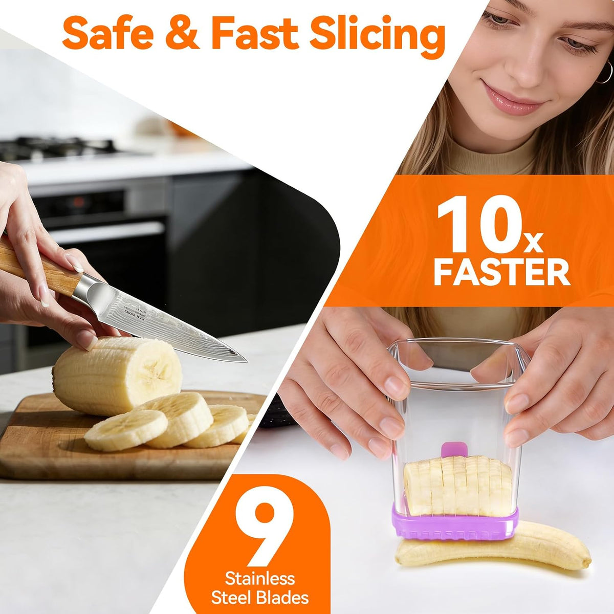 Fruit Slicer Cup for Strawberry, Banana, Hard-Boiled Egg - Detachable Cutter with Push Plate - 304 Stainless Steel Blade - Rapid & Safe Slicing Kitchen Gadget for Quick Meal Prep (Blackish green)