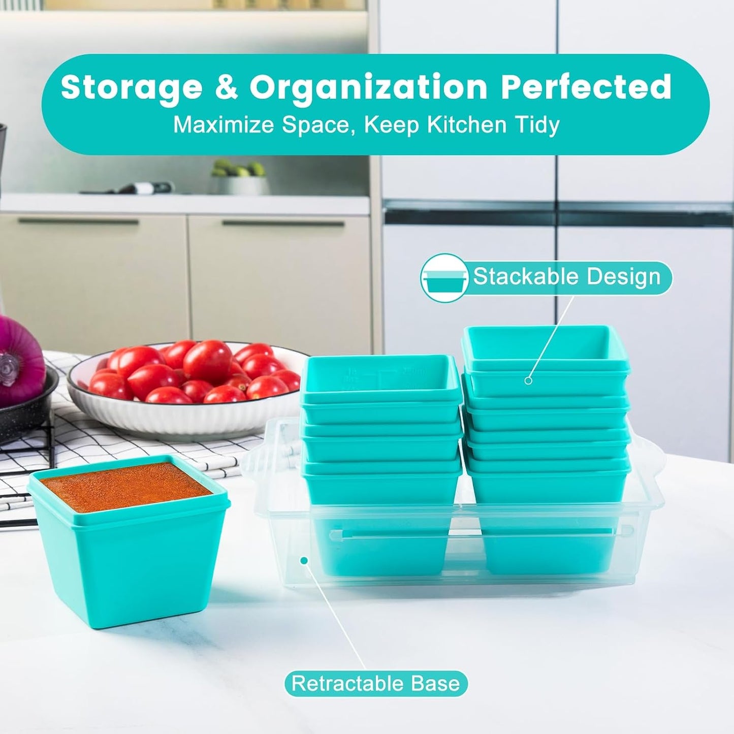 Gemice 1-Cup Silicone Freezer Molds with Lids, Individual 4-Pack Portion Soup Cubes Freezer Trays for Food Storage, Oven & Dishwasher Safe, BPA-Free, Silicone Freezer Containers for Meal Prep