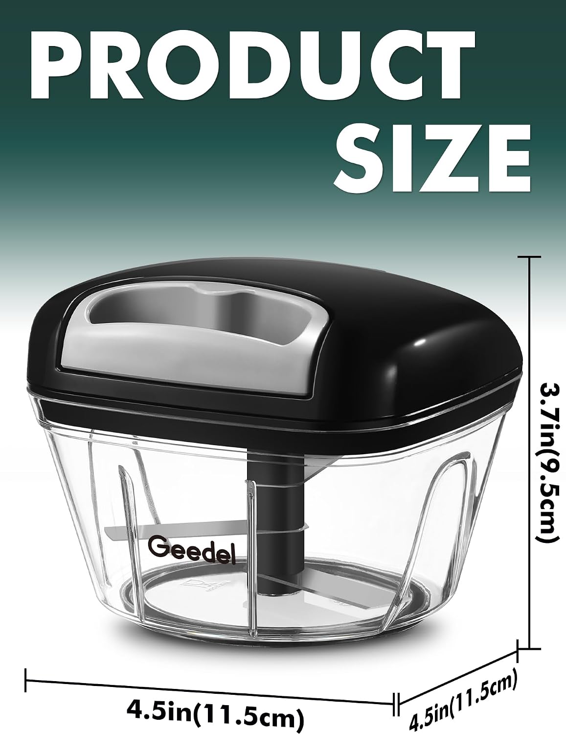 Geedel Vegetable Chopper, Manual Food Chopper with Hand Pull String, 500ml