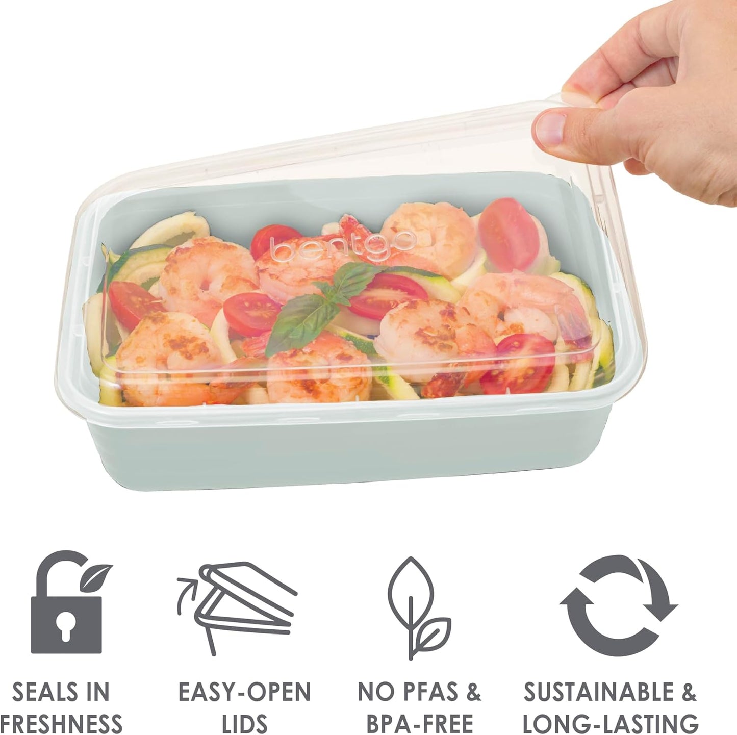 Bentgo Prep 60-Piece Meal Prep Kit - Reusable PFAS & BPA-Free Food Containers, 1-Compartment, 2-Compartment, & 3-Compartments - Microwave, Freezer, & Dishwasher Safe (Gleam Metallics)