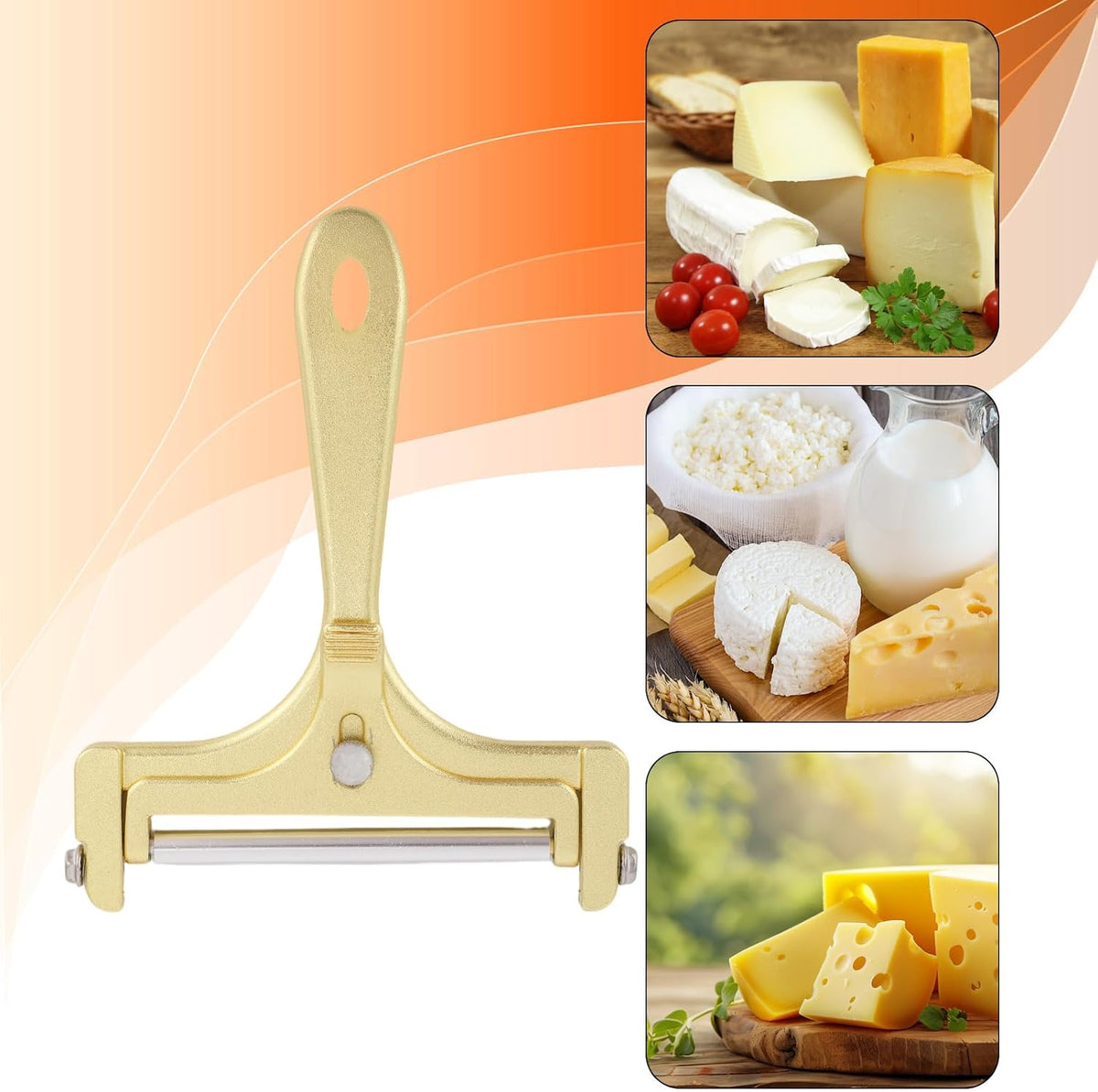 Stainless Steel Wire Cheese Slicer, Handheld Cheese Cutter