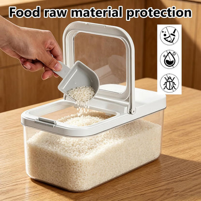 YEXEXINM 11 lbs Rice Dispenser with Measuring Spoon 6Qt/6L Tall and Narrow Food Storage Flour Bin Large Airtight Food Storage Rice Container for Kitchen Pantry Organization Slim Space-Saving