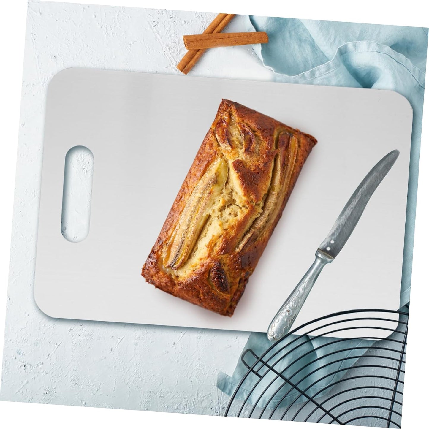 LABRIMP Cutting Mat Stainless Steel Food-safe Non-slip Suitable for Fruits Vegetables Meat Kitchen Essential