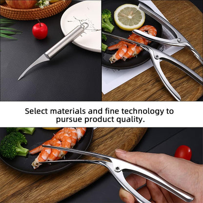 4 PCS Shrimp Deveining Tool, Stainless Steel Shrimp Deveiner Shrimp Peeler Kitchen Tool, Shrimp Thread Knife Peeling Set for Shrimp Prawn Shell Cleaning And Peeling