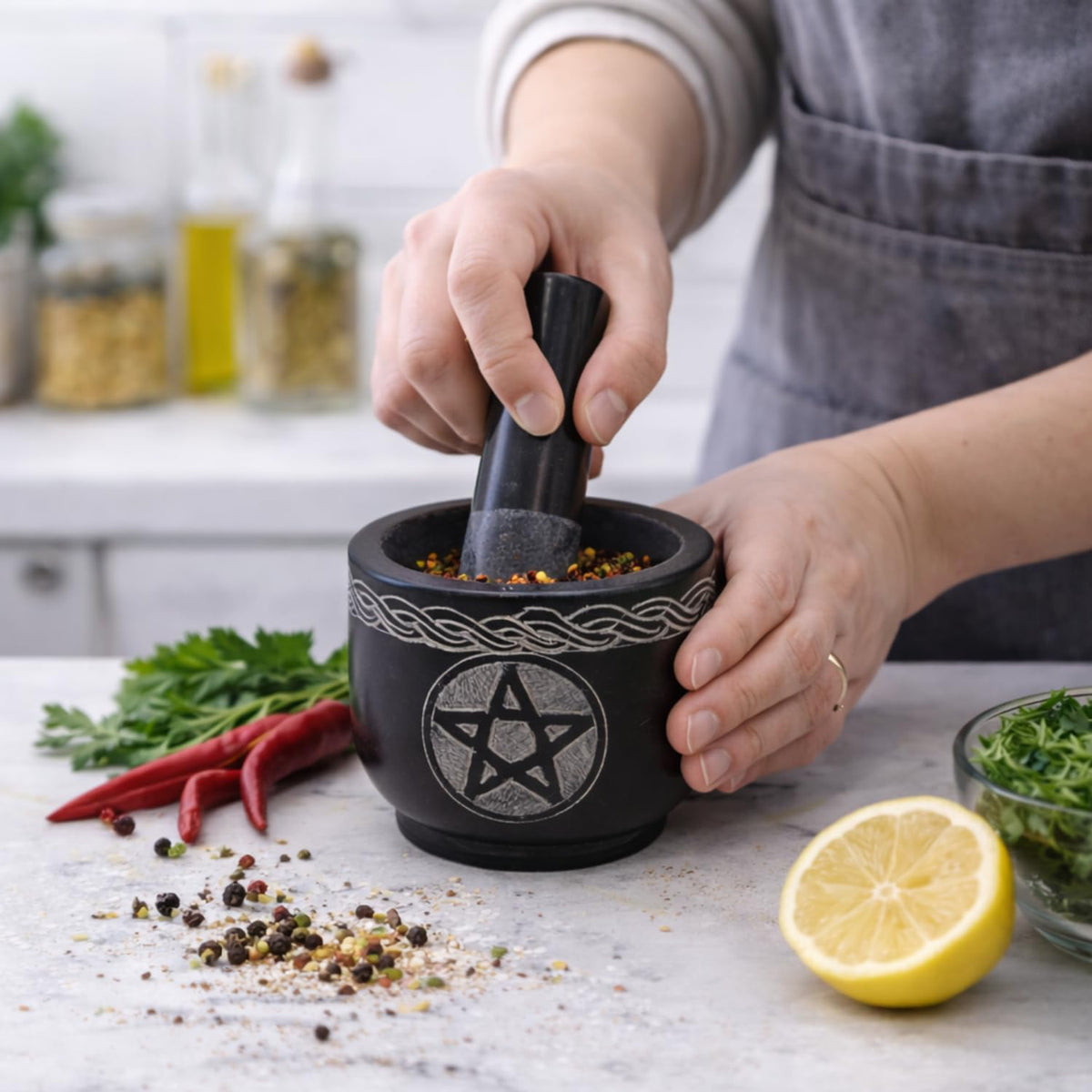Mortar and Pestle Set, Black