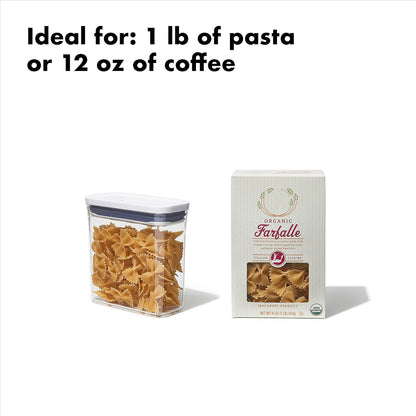 OXO Good Grips POP Container – Airtight 1.7 Qt for Coffee and More Food Storage, Rectangle, Clear