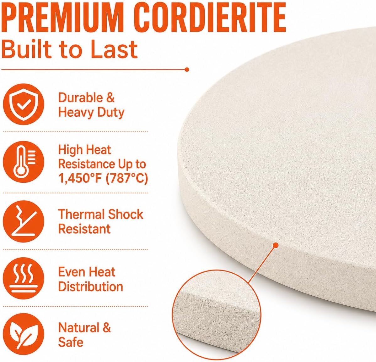 Extra Large 24 x 17 3/4 Inch Rectangular Pizza Stone for Oven and Grill