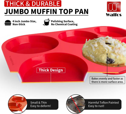 Walfos Silicone Cupcake Pan Set, 2-Piece Mini 24 Cups Muffin Baking Pan, BPA Free and Dishwasher Safe, Non-stick , Great for Making Muffin Cakes, Fat Bombs