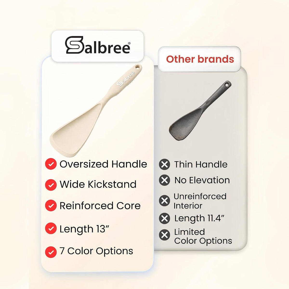 Salbree Seamless Silicone Spatula Spoon Multifunction Scoop Kitchen Spoon