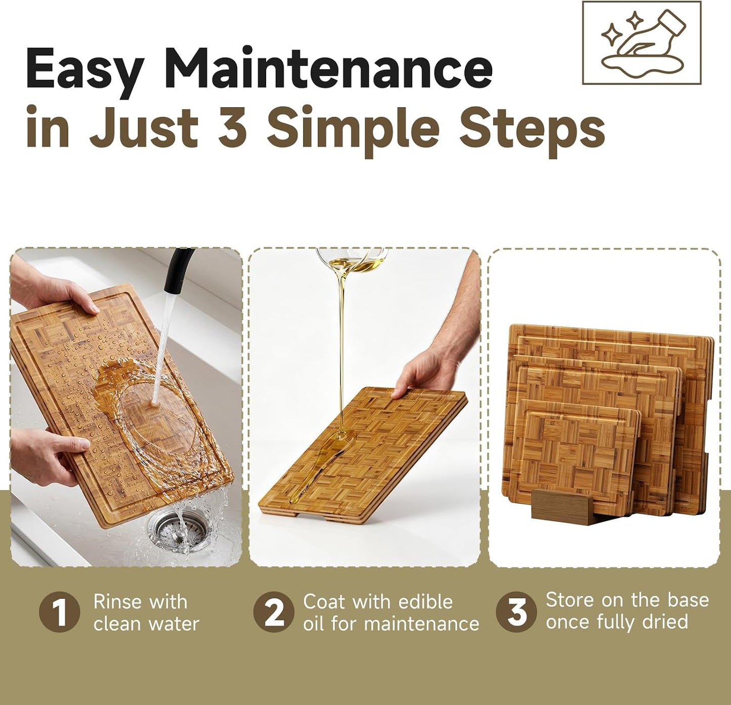 Large Cutting Board,Bamboo Wood Cutting Boards For Kitchen,3 Packs Chopping Board Set With Juice Groove, For Butcher Block,Vegetables,Fruits And Cheese