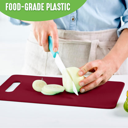 GreenLife Cutting Board Set 8x12" & 10x14", Extra Durable, Meal Prep, Non-Slip, Grip Handles, Crack Resistant, Dishwasher Safe, Reversible, Versatile Kitchen Essentials, Turquoise