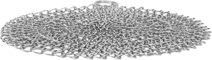 Sanpyl 2 Pcs Stainless Steel Pie Weights, 17.5cm Baking Pie Weights & Chainmail Scrubber, 304 Stainless Steel Skillet Cleaner, 2 Sided Chain for Kitchen, Ideal for Cast Iron Pans (L)