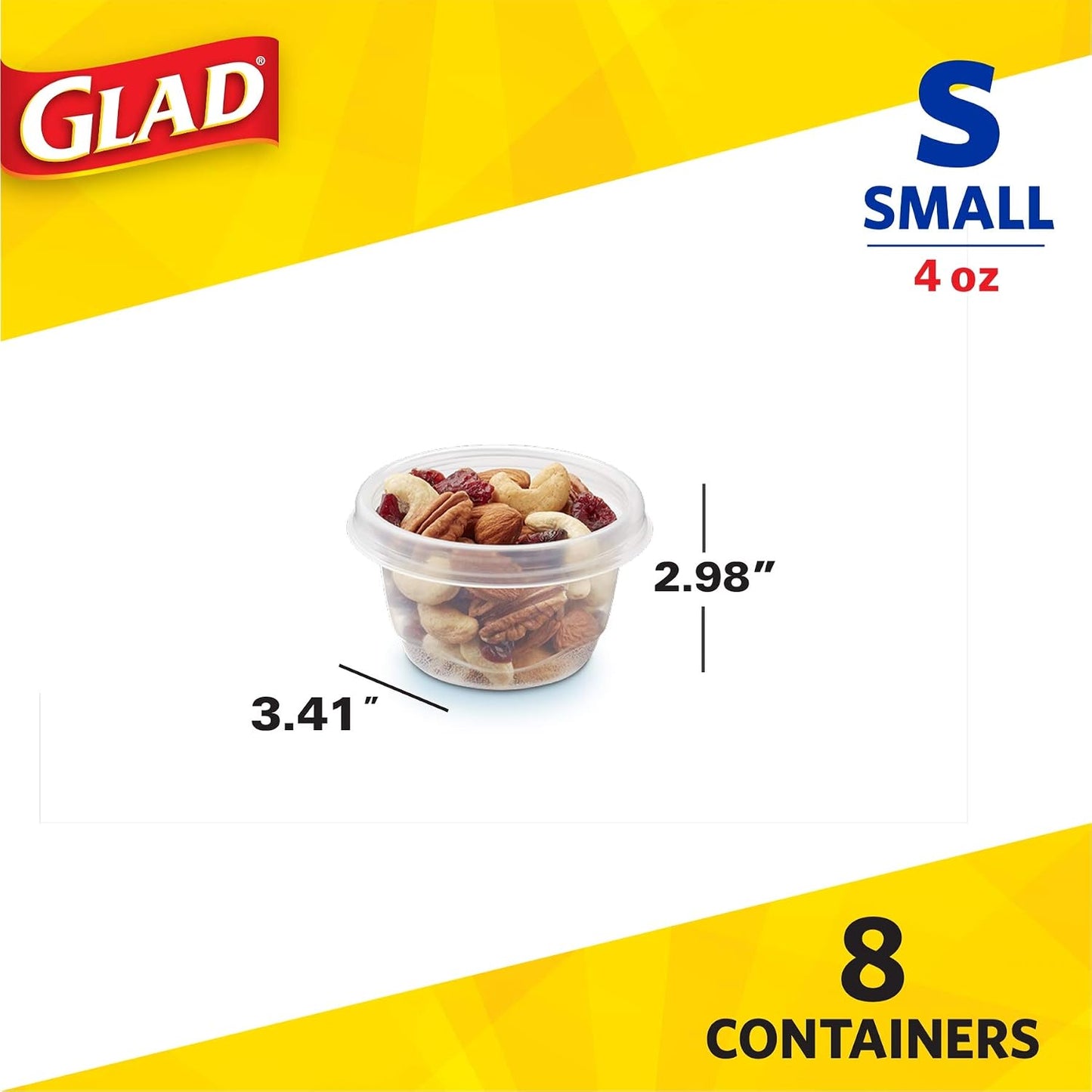 Glad GladWare Tall Entree Food Storage Containers with Lids, Large Square BPA Free Plastic for Meal Prep and Lunches, Lock Tight Seal, Microwave and Dishwasher Safe, 42 Oz, 3 Count